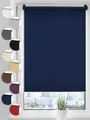 Sonello Verdunkelungsrollo Klemmfix ohne Bohren 110 x 100 Dunkelblau Verdunklungsrollo Fensterrollo Rollo Seitenzugrollo Klemmrollo für Fenster & Tür