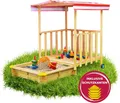 Coemo Spielhaus mit Sandkasten Sonnendach Spiel-Veranda fahrbar