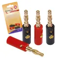 Dynavox Bananenstecker Federstecker Stecker für Lautsprecherkabel 4er Set
