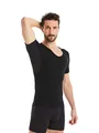 FINN Anti-Schweiß Shirt Herren mit V-Ausschnitt und integrierten Achselpads gegen Starkes Schwitzen - Unterhemd mit garantiertem Schutz vor Schweißflecken und Schweißgeruch Schwarz 4XL
