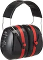 3M Peltor Kapselgehörschutz H540A Optime III | SNR 35 dB | Kopfbügel | Doppelschalentechnologie | Schwarz Rot