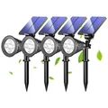 Wilktop 4x LED Solar Strahler Gartenleuchten Warmweiß Landscape Spotlight für Garten Beleuchtung
