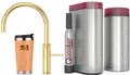 QUOOKER Küchenarmatur QUOOKER FUSION ROUND Gold Combi B mit CUBE 2 (22FRGLDCUBE) (2-St) 100°C Kochendwasserhahn mit Trinkwassersystem
