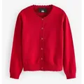 Next Strickjacke Cardigan mit Bogenkante und Baumwollanteil (1-tlg) rot 140 (10J)
