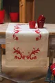 Vervaco Stickerei-Kit: Runner: Rotes Blatt-Design