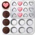 immer Backform Edelstahl Kuchenform Springform, unbeschichtet PFAS-frei aus 18/8-Edelstahl Spülmaschinenfest (Muffin, 2er-Set)