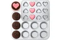 immer Muffinform Muffinform Edelstahl: Muffinblech Cupcake & Herz-Mini-Form 24 Stück, (Muffinblech-Set 2-tlg)