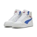 Puma Unisex Kinder Rebound V6 Mid Jr Sneaker, Puma White Vivid Blue Feather Gray, 37.5 EU
