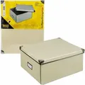 Idena Box cremeRec mit Deckel, 36x28x17cm - Aufbewahrungsbox faltbar, Karton/Metall - Creme