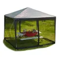 Moskitonetz Für 3 X 3 M Pavillon, 2 Seitenteile, Mit Reißverschluss, Klettband, 12 M Xl Mückennetz, Schwarz - Relaxdays