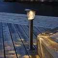 LED Solar Wegleuchte "Pireus" - Edelstahl - warmweiße LED - H: 61cm - Sensor