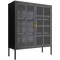 Mein-Regal Highboard, Schwarz, Metall, 35x110x90 cm, CE, Wohnzimmer, Kommoden & Sideboards, Highboards