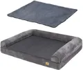 Orthopädisches Hundebett XL 100x75 cm, Ergonomisch, 2-in-1, Waschbar, Antirutsch