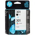 HP 301 Combo Packung Pack Druckerpatronen Original Tinte Schwarz E Tri-Color