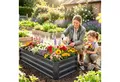 Outsunny Hochbeet Pflanzkasten, Rostfrei Blumenkasten, Kräuterbeet mit Offenem Boden (Frühbeet, 1 St., wetterbeständig Pflanzbeet), 120 x 60 x 30,5 cm für Garten Balkon, für Blumen, Pflanzen, Gemüse