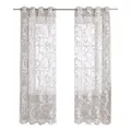 Joyswahl Gardine (1 St), Ösen, transparent, wohnzimmer modern, voile, mit Ranken Muster braun 140 cm x 245 cm