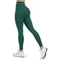 Smilodox Leggings Azura, Push Up Booy Fitnessleggings mit Schriftzug Sport & Alltag Scrunch Butt Squat-Sicher High Waist Seamless Yoga Gymhose Blickdicht grün M