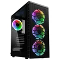 KOLINK Observatory Lite Mesh Midi Tower PC Gehäuse ATX RGB PC-Gehäuse, Gaming PC Case, Tempered Glass Computergehäuse, Gaming Tower, PC Hülle mit Lüfter, Computer Gehäuse Gaming Lite Mesh Schwarz