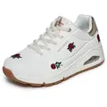 Skechers UNO-CHAMPAGNE & ROSES Sneaker Freizeitsneaker, Halbschuh mit Rosen-Stickerei rot|weiß 40 EU