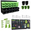 TrutzHolm® Wandregal mit Stapelboxen und Werkzeughalter Hakenset 52 tlg