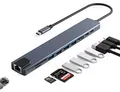Tradebit - Hub USB-C-Adapter mit HDMI 4K-Sockel, PD-Stromversorgung 87W, LAN 100 Mbit/s
