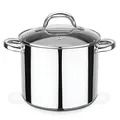 GSW Gemüsetopf Montreal – hochwertiger Kochtopf mit Deckel, sichere Kaltmetallgriffe, Topf auch für Induktion und Backofen geeignet – Edelstahl, 20 cm, 5 Liter, Silber