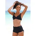 Bikini-Hotpants LASCANA, Damen, Gr. 38, N-Gr, schwarz, Polyamid, unifarben, Badehosen, mit seitlicher Raffung