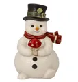 Goebel Schneemann Kleiner Glücksbote  12,5 cm mit Pilz roter Schal Zylinder 2024