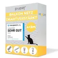 PiuPet® Katzennetz Drahtverstärkt I 4x3m I schwarz I Befestigungsset inklusive I Katzennetz für Balkon | Katzengitter Fenster | Katzen Fensterschutz