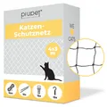 PiuPet® Katzennetz drahtverstärkt 4 x 3 m I für Balkon und Fenster schwarz