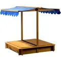 Dobar Sandkasten mit schwenkbarem Dach FSC 112 cm x 112 cm x 112 cm
