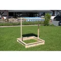 Sandkasten mit Sitzbänken und Dach Biedrax 115 x 115 x 140 cm Farbe: Natur