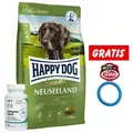 Happy Dog Supreme New Zeland 12,5kg & LAB-V Immuno Hard 45 Kapseln + Ring für Hunde 9,5cm GRATIS!