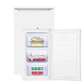 Beko FS166020 Gefrierschrank, freistehend, unterbaufähig, 65 l Nettovolumen, 3 kg/24h Gefrierkapazität, 3 Schubladen, MinFrost, wechselbarer Türanschlag, in unbeheizten Räumen nutzbar, Weiß