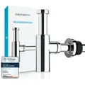 Bächlein Design Siphon Universal für Waschbecken & Waschtisch - Chrom - Silber