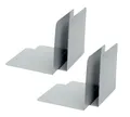 Alco-Albert 4302-10-4 - Buchstützen aus Metall, 4 Stück, grau, 14 x 14 x 12,5 cm, für Schule, Büro und Zuhause