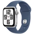 Apple Watch SE 40 mm Aluminium (GPS) Sportarmband S/M denim, silber