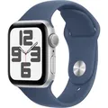 Apple Watch SE 2024 40 mm Silber Sportarmband S/M