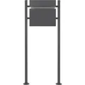 ECD Germany Standbriefkasten Anthrazit mit Zeitungsfach Pfosten Anthrazit 120cm
