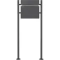 Ecd Germany Standbriefkasten Mit Zeitungsfach, Design Briefkasten Mit Pfosten, Briefkastenständer Anthrazit 120cm Edelstahl Pulverbeschichtet, Postkasten Anthrazit 37x36,5cm Pulverbeschichteter Stahl