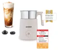Severin Induktions-Milchaufschäumer, Edelstahlbehälter, kaltes und warmes Aufschäumen, Schokoladen-Funktion, geeignet für Veganer Drink, beige, SM 3589