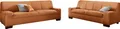Polstergarnitur DOMO COLLECTION "Norma kubisch und zeitlos", orange (terrakotta), H:74cm, Sitzmöbel-Sets, Polstergarnitur, bestehend aus je einem 2- und 3-Sitzer