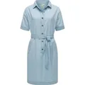 Ragwear Jeanskleid Rozyna Denim Midikleid in Denim-Optik mit Haifisch-Kragen blau L (40)