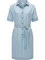 Ragwear Damen Sommerkleid Kurzarm Midikleid in Denim-Optik mit Haifisch-Kragen und Taillenband Rozyna Denim YOUMODO Light Blue Denim Gr. L