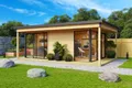 Gartenhaus Holz 44mm Premium DOMEO 3 LOGGIA ISO 589x402cm + Boden