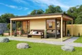 Gartenhaus Blockhaus  Pultdach 44 mm Domeo 3 Loggia 588x418 cm Lasita