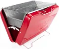 TAINO MOX Holzkohlegrill BBQ Koffergrill Camping-Grill Kohlegrill Retro-Stil klappbar Griller tragbar mobil Rot