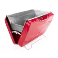 TAINO MOX Koffergrill Holzkohlegrill BBQ Campinggrill kompakt Koffer Griller Rot