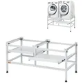 VEVOR Waschmaschinen-Untergestell, 1230x635x625 mm  Podest für Waschmaschine, 267 kg Tragkraft, Waschmaschinen- & Trocknersockel mit Doppelablagen, 4 verstellbare Füße zum Anheben von Waschmaschinen