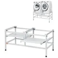 VEVOR Waschmaschinen-Untergestell, 1230x635x625 mm Podest für Waschmaschine, 267 kg Tragkraft, Waschmaschinen- & Trocknersockel mit Doppelablagen,